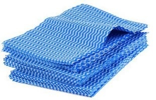 Polyester se pliant sans alcool qui respecte l'environnement bleu de la viscose 30% des serviettes de main d'OEM 70%